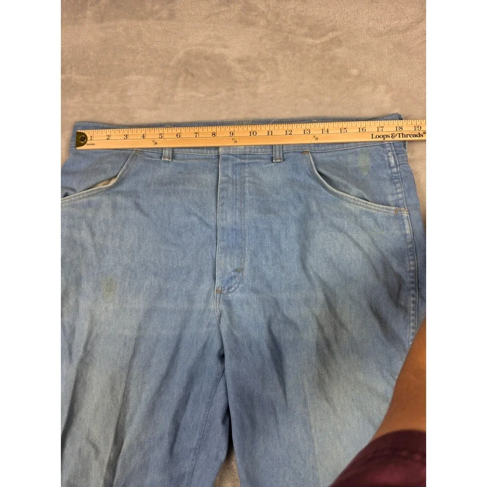 Vintage Wrangler Jeans Mens 40x30 Fit 38x27 Blue USA Made Denim Pants 70s *Read